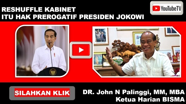 DR John N Palinggi: Reshuffle Kabinet, Itu Hak Prerogatif Presiden Jokowi