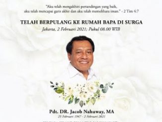 “Anak Desa Jadi Pendeta” Tutup Usia, Selamat Jalan Pdt DR Jacob Nahuway MA