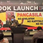 Peluncuran Buku bertajuk “Pancasila Satu-Satunya Ideologi Bangsa Indonesia” yang ditulis Brigjen (Purn) Junias M Lumban Tobing MSc yang digelar Telaga Seafood BSD Tangerang, Banten, Kamis (28/10/2021).