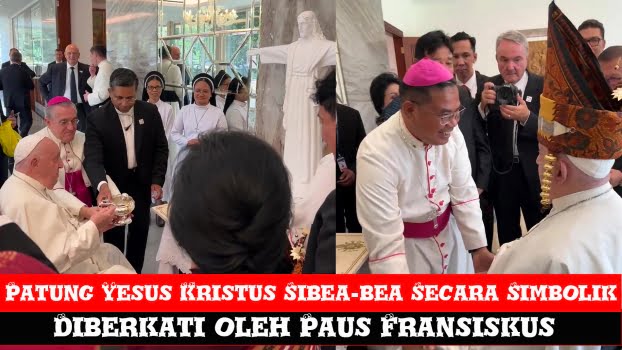 Patung sibea bea diberkati paus fransiskus patung yesus kristus sibea-bea