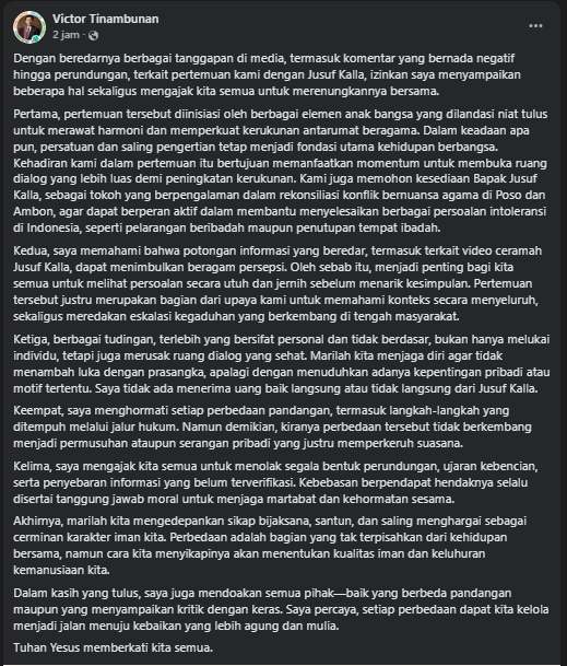 Klarifikasi Ephorus HKBP Victor Tinambunan